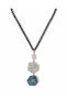 Natural Stone Necklace ;Terahertz Vibration Stone,Designed with Aquamarine and Quartz Stone - 3