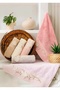 Yasemin 50X90 100% Cotton 3D Embroidered Boxed Set of 6 Hand Face Towels