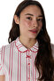 Off-White Rosy Stripes Cotton Piece Shirt and Pants Pajama Set - 2