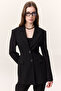 سترة فاخرة مبطنة باللون الأسود - 2