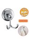 Metal Sturdy Apparatus Screw Sink Bathroom WC Cloth Towel Fork Hanger Toilet Paper Holder Chrome Set of 3 - 3