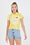 Women's Batik Washed T-Shirt Yellow - 2