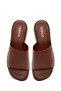 Women's Brown Wedge Heeled Slippers 26Sfe475318 - 5