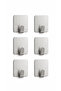 6-Piece Square Metal Bathroom and Kitchen Hanger - Chrome Plated Wall Hanger - 8