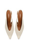 Women's Beige Open Back Short Heeled Leather Shoes 26Pfd230318 - 6