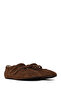 Women's Brown Double-Strapped Suede Leather Ballerinas 26Pfd271210 - 2