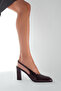 Women's Burgundy Open Back Thick Heeled Patent Leather Shoes 25Afd121316 - 6
