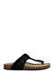 Women's Black Brionia Nubuck Leather Flip Flops D35Lsk00032C9999