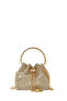 Women's Beige Long Chain Strap Piece Stoned Mini Evening Dress Bag 26Sbd2956Ts