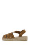 Women's Tan Suede Leather Espadrille Sandals 26Sfd205510 - 3