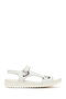 Women's White Leather Comfort Sandals 26Sfd340418