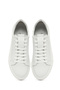 Women's White Lace-Up Thick-Soled Sports Shoes, Leather Sneaker 26Pfd290418 - 4