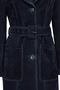 Argentina Women's Navy Blue Suede Leather Trench Coat 25Sgd 530210 - 3