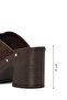Women's Brown Thick Heeled Suede Leather Slippers 26Sfd240210 - 4