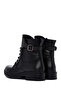 Women's Black Zippered Buckle Detailed Leather Casual Boots 24Wfd2905Ft - 6