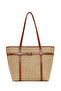 حقيبة كتف نسائية من القش باللون البيج 26SBD2311M7