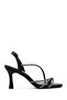 Women's Black Stone Evening Dress Thin Heeled Sandals 26Sfd4413Ts