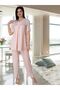 Women's Blue Lace Collar Maternity Pajamas Set Effortt 5032 - 3
