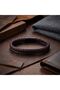Red Color Multiple Men's Leather Bracelet - 21 cm - 4