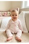 Baby Girl Bow Patterned Cotton Bottom Top Pajama Set - 3