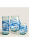 زجاج أزرق مموج (29x29x35,5 سم) طبيعي - 5