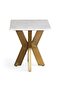 Faroe End Table Marble - White & Antique Brass - 5