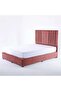 POLINA QUEEN BED VELVET PINK 160X200 CM - 3
