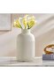 Roa Ceramic Ribbed Decor Vase 14.3x14.3x25cm - Beige