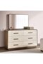 Agira Dresser With Mirror Veneer - Brown & White