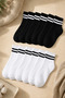 Children's Tennis Socks Toe Seamless 12 Pairs Black White