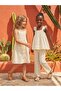 Palm Tree Patterned Dress for 6-9 Years - Ivory - 4