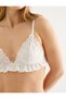 Non-wired Bra Unpadded Uncapped Ruffled Embroidery - 5