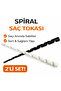 Spiral Hair Clips Set of 2 (Black + White) 17 cm |   Hair Bun Stabilizer Hairpin |   Hard Plastic - 4