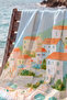 100% Cotton 4 Layer Muslin Beach Towel - Seaside Town - 2