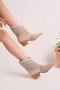 Women's Western Cowboy Heeled Suede Laser Cut Perforated Summer Boots - 3