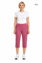 Women's Babetta Elastic Waist, Slit Legs, Pockets, Regular Waist, Flexible Two-Thread Capri Pants Pink