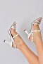 White Staple Detailed Three-Stripe Women's Heeled Shoes K404571109 - 3