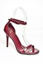 B922112608 Burgundy Patent Leather Thin-Heeled Women's Shoes - 6