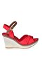 Red Women's Wedge Heeled Shoes 9674040205 - 3