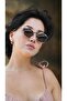 Women's Sunglasses Cream Coffee Frame Brown Glass - 3