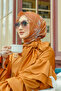 Autograph square scarf - citrouille - 2