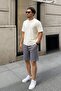 Smoked Adjustable Waist Pocketed Short Men's Shorts 6544