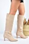 Skin Suede Short Heeled Women's Boots L882870402 - 3