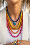 Zra Model Marin Summer Collection Premium Cactus Detail Ceramic and Glass Beads Multiple Charm 4-Piece Necklace Set - 4