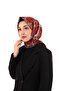 وشاح حريري من نسيج التويل بنمط شال عنابي - 2