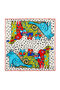 Red Black Patterned Silky Handkerchief
