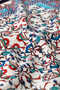 Navy Blue Tile Tulip Pattern Silky Handkerchief - 3