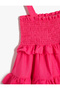 Frilled Dress with Straps Gipe Detail - 3