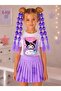 Kuromi̇ Kpop Manifest Hair Wig and Gloves Face Stone Accessory Set - 2
