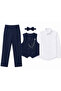 Boys' Tuxedo Suit Set – 5-Piece Set with Pants, Vest, Bow Tie, Shirt and Chain - 3